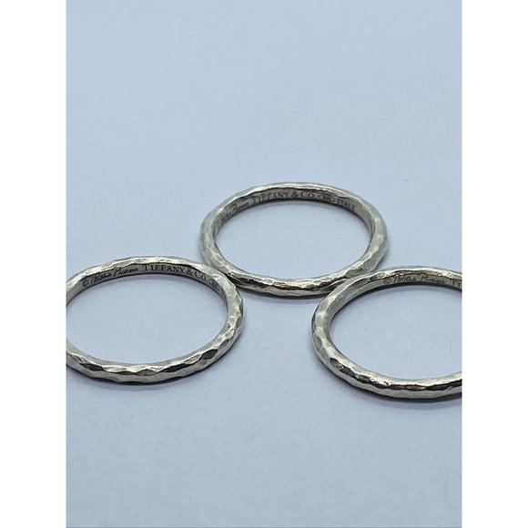 Excellent Authentic Tiffany & Co Paloma Picasso Hammered Bands Size 7 - Picture 9 of 9